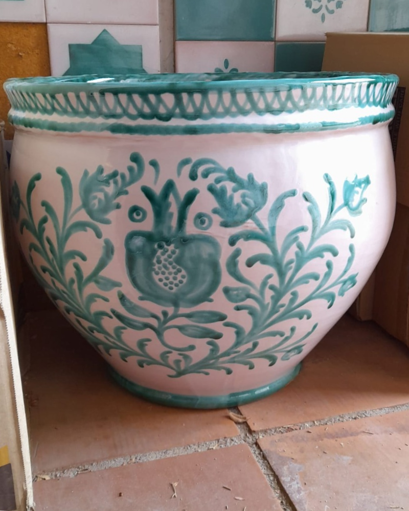 Granada Fajalauza Garden Pot — CASA PLETÓRICA — Handmade Spanish